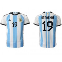 Camisa de Futebol Argentina Nicolas Otamendi #19 Equipamento Principal Mundo 2022 Manga Curta